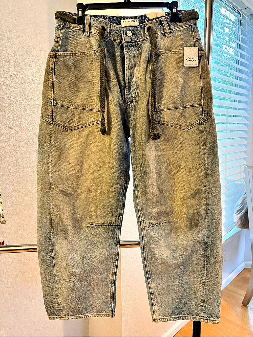 We The Free The Way Home Utility Barrel Jeans Utility Barrel Jeans in Blue Waist